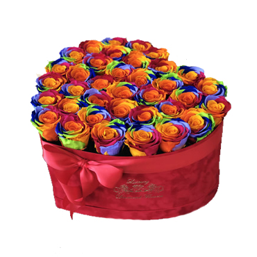 Caja Corazn con 25 Rosas Arcoris