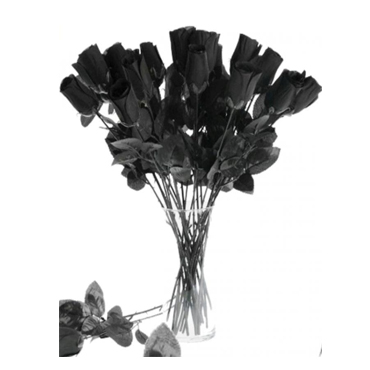 Florero con 24 Rosas Negras
