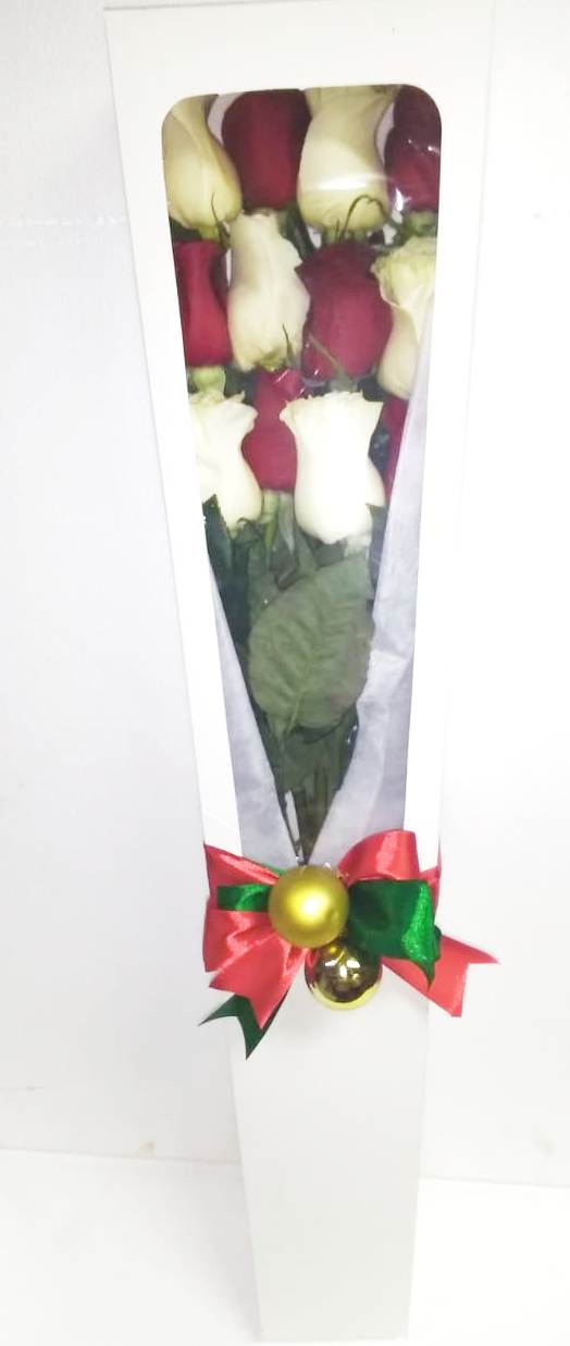 Caja de 12 Rosas Ecuatorianas en Navidad